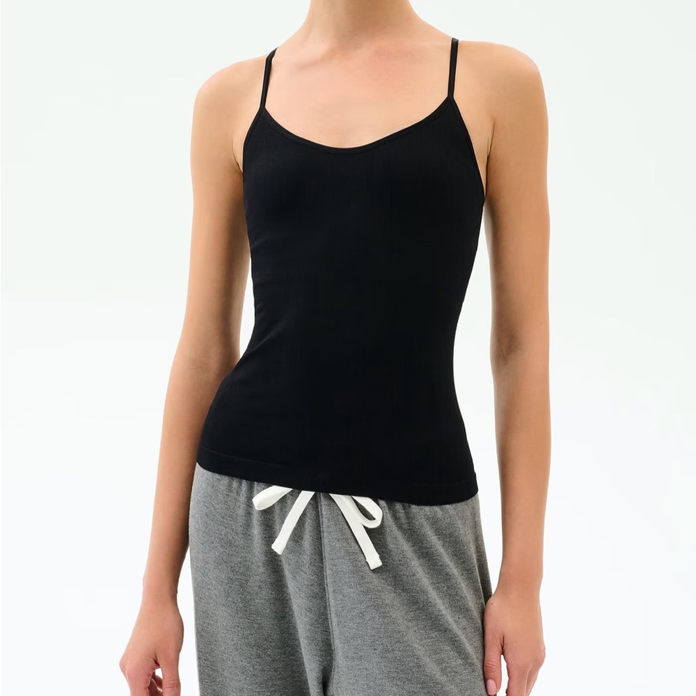 Splits59 Loren Seamless Waist Length Tank Black XS/S